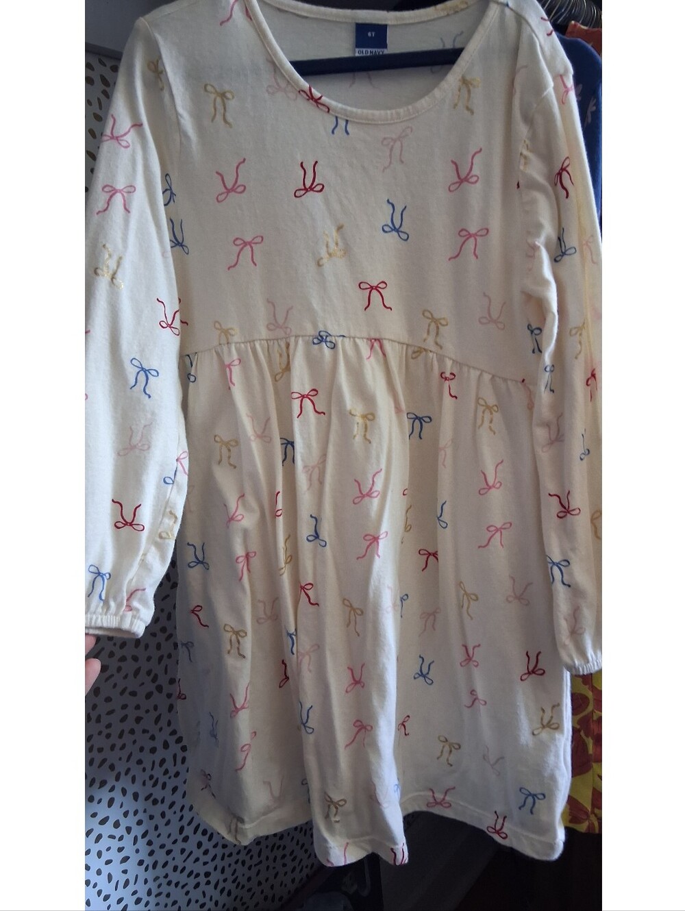 Cream Dress With Colorful Bows